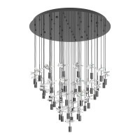 390493 COMAREIRA Светодиодный подвес с регулируемой цветовой температурой 2200K-4000K, LED, 84Вт, 9460Лм, сталь, никель черный, стекло