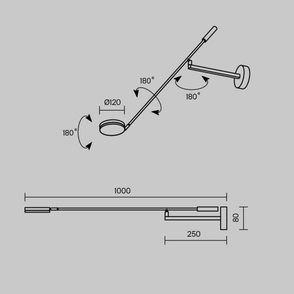 Бра Maytoni MOD070WL-L6B3K Fad светодиодная LED 6W