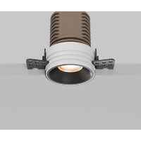 Maytoni Mini DL059-7W4K-TRS-B Черный круглый безрамочный светодиодный светильник-спот встраиваемый в ГКЛ, COB LED 7Вт 4000K 50° 650Лм CRI90 IP20 220V светодиоды Bridgelux, диммируемые при смене блока питания