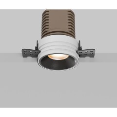 Maytoni Mini DL059-7W4K-TRS-B Черный круглый безрамочный светодиодный светильник-спот встраиваемый в ГКЛ, COB LED 7Вт 4000K 50° 650Лм CRI90 IP20 220V светодиоды Bridgelux, диммируемые при смене блока питания