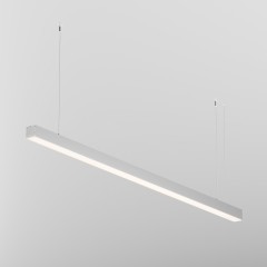 Maytoni Technical LL312021 Подвесной линейный LED-светильник длиной 1.5 м, SMD 2835, 30Вт, 3000К, 2400Лм, CRI90, 120°, 220V, IP33, белый алюминий, рассеиватель белый матовый, 1500x50x50 мм, комплектация: профиль, рассеиватель, лента, тросы 2м, блок питани
