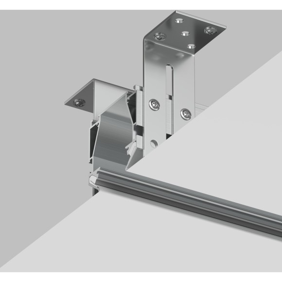 Профиль для монтажа накл. шинопроводов в гарпунный нат. потолок Smart 220V Denkirs TR3044-AL