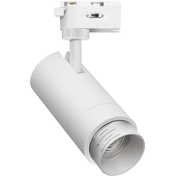 4868-1U Favourite Трековый светильник с переключением мощности, цветовой температуры и регулировкой угла рассеивания LEDx10/20/30W, 220V, 1004/1768/2312LM, 3000-6000K, zoom: 15-60°, included