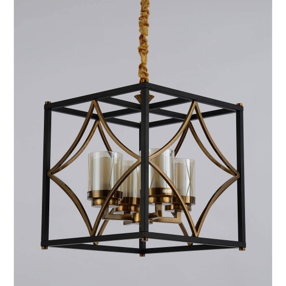 Подвесная люстра Lumina Deco Quadrato LDP 1223-4 BK+MD