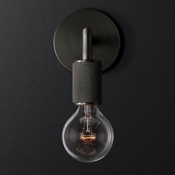 Бра Rh Utilitaire Single Sconce Black By Imperiumloft