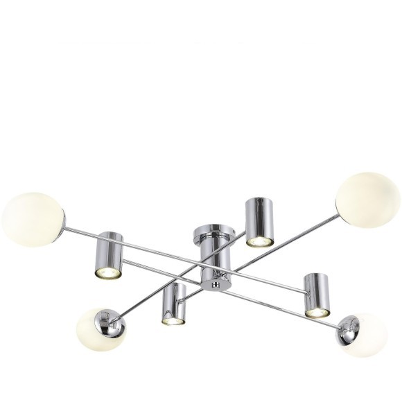 SLE1105-102-08 Светильник потолочный Хром/Белый GU10+E27 4+4*5+60W RAITO