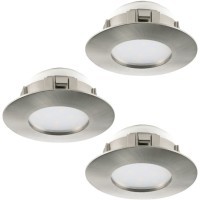 95823 Комплект светодиодных встраиваемых светильников PINEDA, 3х6W(LED), ?78, IP44, пластик, никель матовы