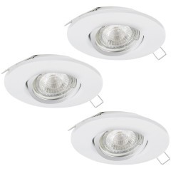95357 Комплект светодиодных встраиваемых светильников TEDO пошагово димм., 3х5W(GU10), ?80, алюминий, белы