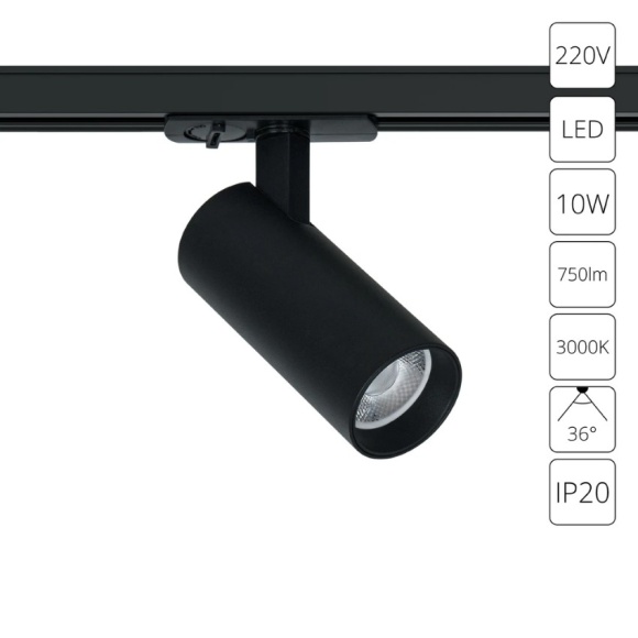 Трековый светильник Arte Lamp BENE A1935PL-1BK