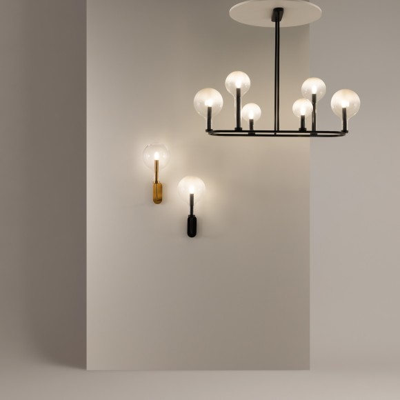 Люстра на штангах с черным основанием и прозрачными плафонами, лампы E14 6шт, Maytoni Status MOD333PL-06B1 Люстра на штангах с черным основанием и прозрачными плафонами, лампы E14 6шт, Maytoni Status MOD333PL-06B1