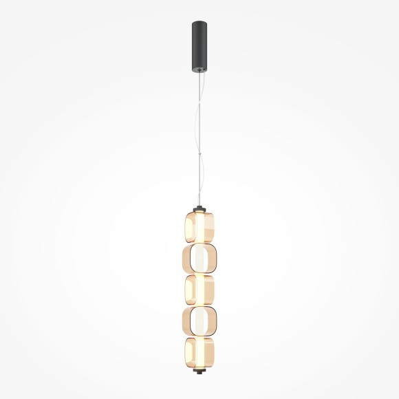 Подвесной светодиодный светильник с янтарными стеклянными плафонами LED 30Вт RA80 1500лм 3000К Maytoni Ritmo MOD381PL-L30B3K