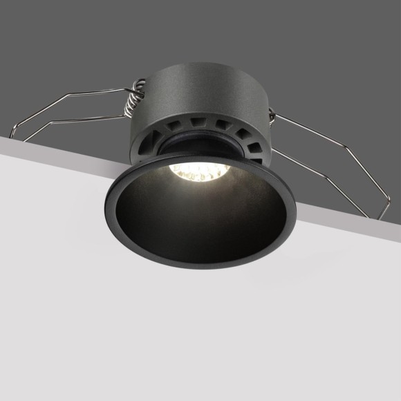 359849 Черный встраиваемый светильник с перекл. цветовой темп. и антибликовым фильтром 7Вт 565Лм 2700;3200;4000К UGR19 CRI90 36° IP20 Novotech NOVA