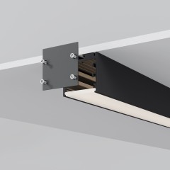 Радиусный профиль 35x35 линейный черный 2.5м, макс. ширина ленты 24мм ALM-3535R-B-D-2.5M