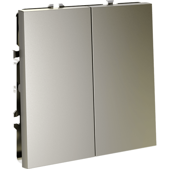 VLS020504 Перекрестный переключатель встраиваемый двухклавишный 10 ампер (2200 Ватт) шелкового цвета 10А (2200 Ватт) VOLTUM S70 (шелк)