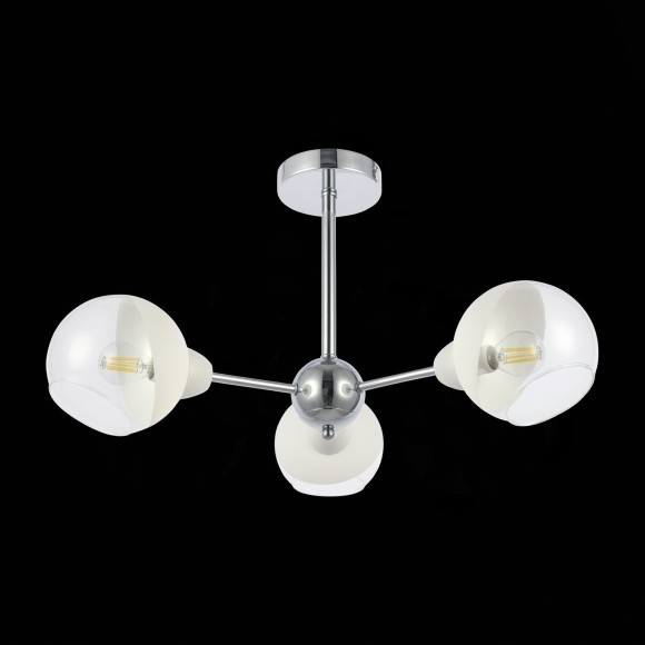 SLE102702-03 Светильник потолочный Хром/Прозрачный, Матовый никель E14 3*40W GIORTE