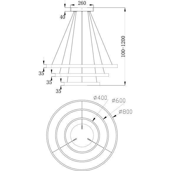 Люстра подвесная Maytoni MOD058PL-L100W4K Rim светодиодная 3xLED 115W Люстра подвесная Maytoni MOD058PL-L100W4K Rim светодиодная 3xLED 115W