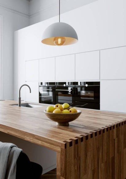 901136 GAETANO Подвесной светильник с одной лампой E27, 40Вт, белый, металл, H1100, Ø380 901136 GAETANO Подвесной светильник с одной лампой E27, 40Вт, белый, металл, H1100, Ø380