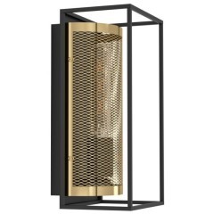 43789 Бра (настенный светильник) NOHALES, 1X40W (E27), H320, сталь, черный, латунь