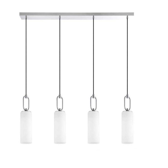 390129 MAJANA Люстра потолочная с 4 лампами E27, хромированный/белый, металл/стекло