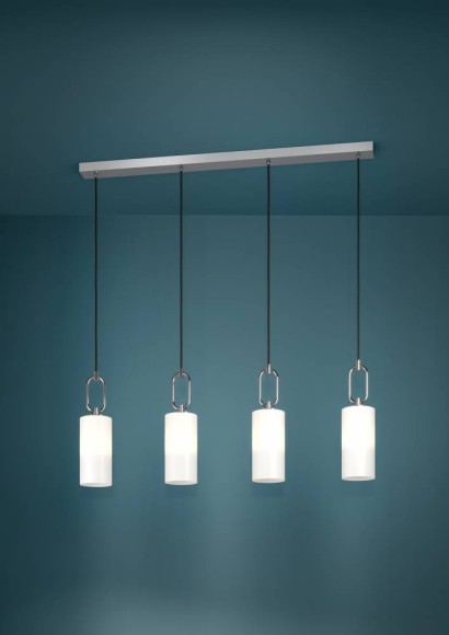 390129 MAJANA Люстра потолочная с 4 лампами E27, хромированный/белый, металл/стекло