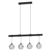 39761 ARGALLO Подвесной светильник с 4 лампами E27, 160Вт, черный, металл/стекло