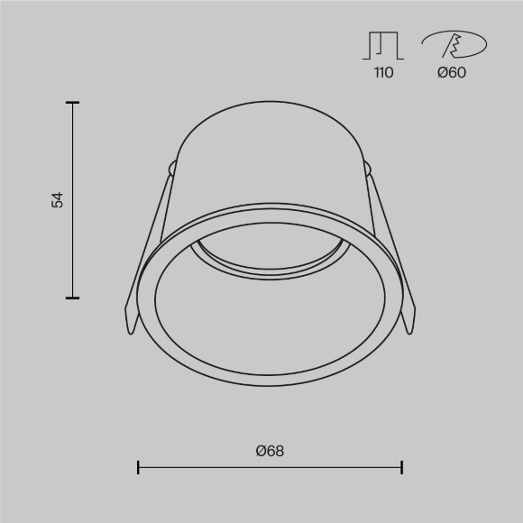Встраиваемый светильник Technical DL049-01W