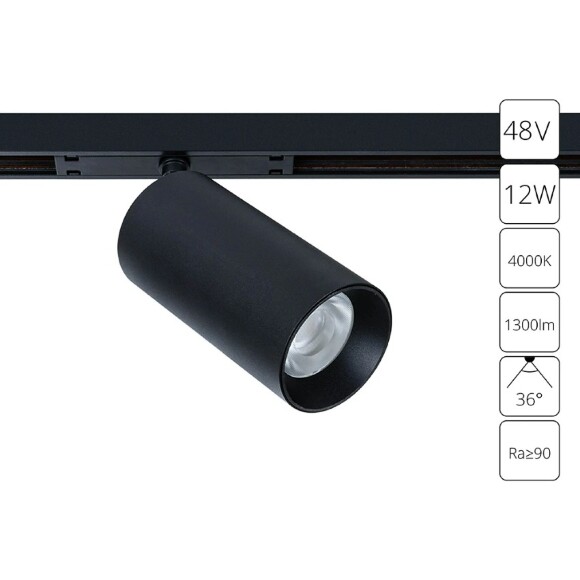 A7261PL-1BK Трековый магнитный светодиодный светильник Arte Lamp Optima CRI90+ 4000К 1300Лм 36° 12Вт