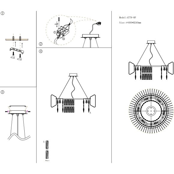 Хрустальная подвесная золотая люстра в виде кольца Favourite 4779-6P