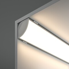 Maytoni ALM-3030B-S-2M 631014 Угловой накладной 2м алюминиевый профиль, размер 2000x30x30мм, для лент шириной до 20мм, ширина световой линии 41мм, рассеиватель, торцевые заглушки и крепления в комплекте