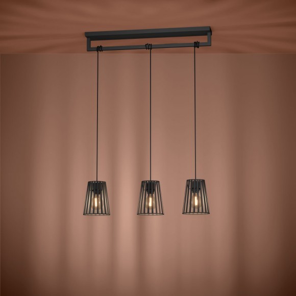 390003 BOGOTA BOGOTA Подвесной потолочный светильник с тремя лампами E27, 40Вт, металл, черный