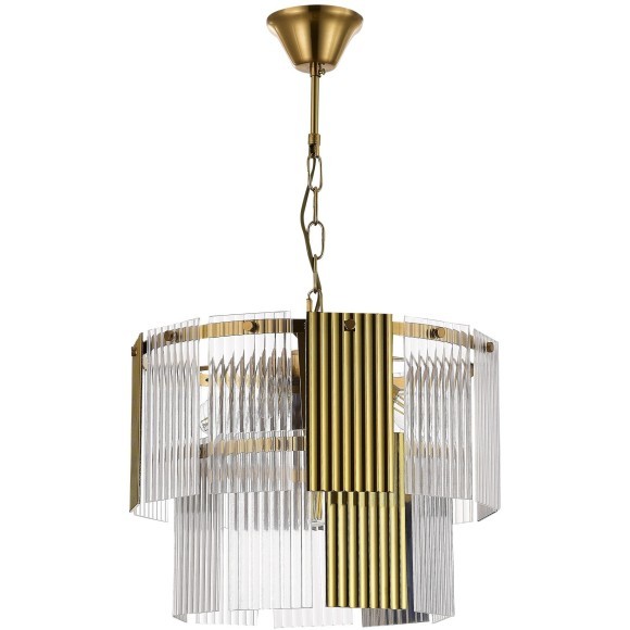 SLE1123-303-05 Светильник подвесной Латунь/Золотистый, Прозрачный E14 5*40W TRESA