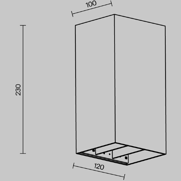 Maytoni Drape O525WL-L20B3K Уличный настенный прямоугольный светодиодный фасадный светильник-бра высотой 23 см, стиль минимализм, свет вверх-вниз, металл черный алюминий, LED 20Вт 3000K 1000Лм CRI80 80° 220В IP65 -40...+50°C