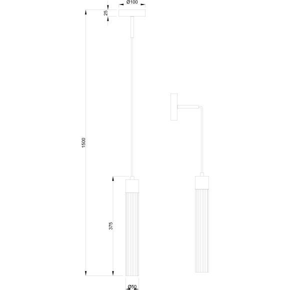 Светильник подвесной настенный Stilfort 2192/05/01PW серия Hitube