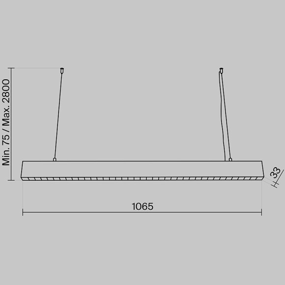 Подвесной светильник линейный вытянутый Technical P050PL-L40B4K